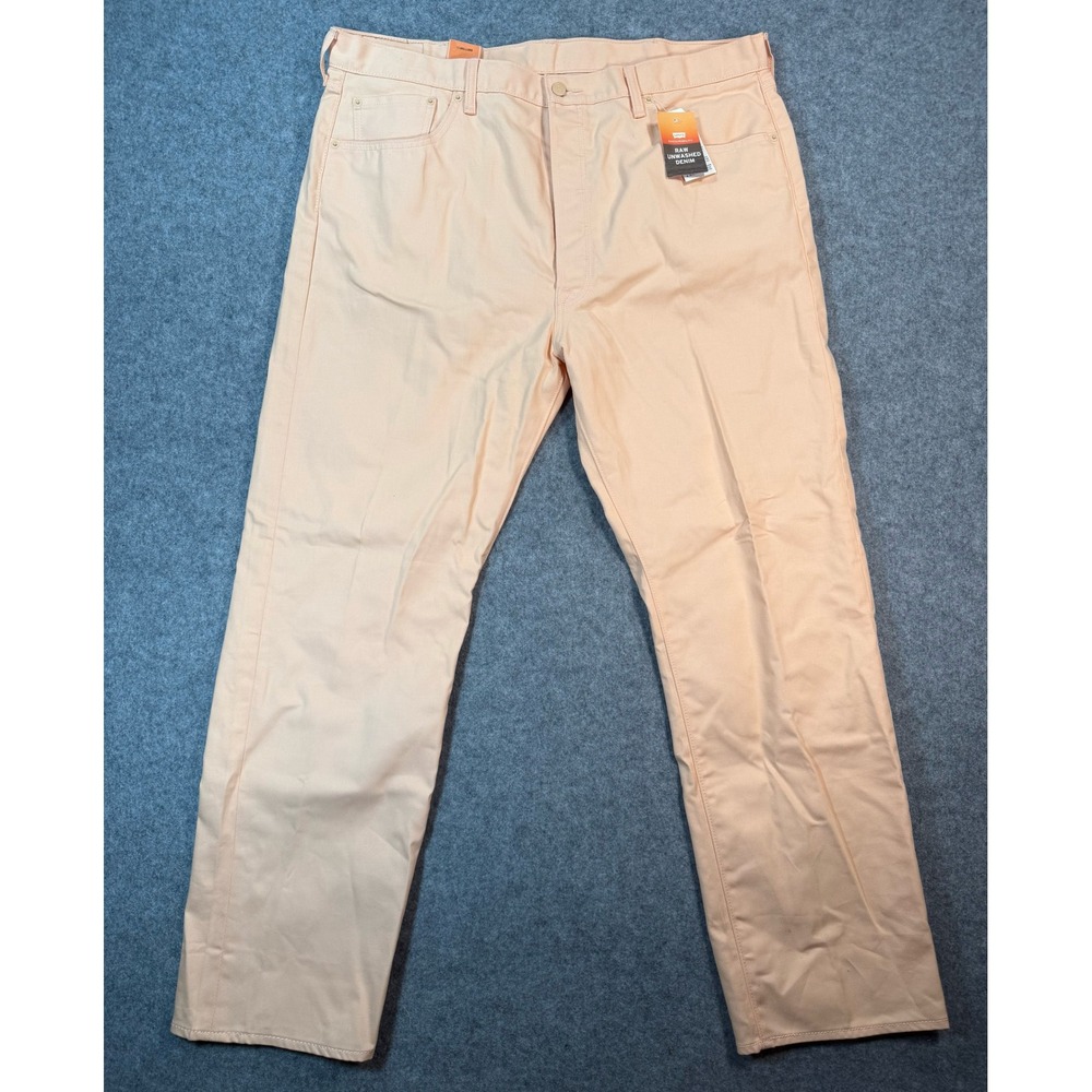 Levis 501 Original Fit Mens 42x32 Peach Apricot Raw Unwashed Denim Jeans New